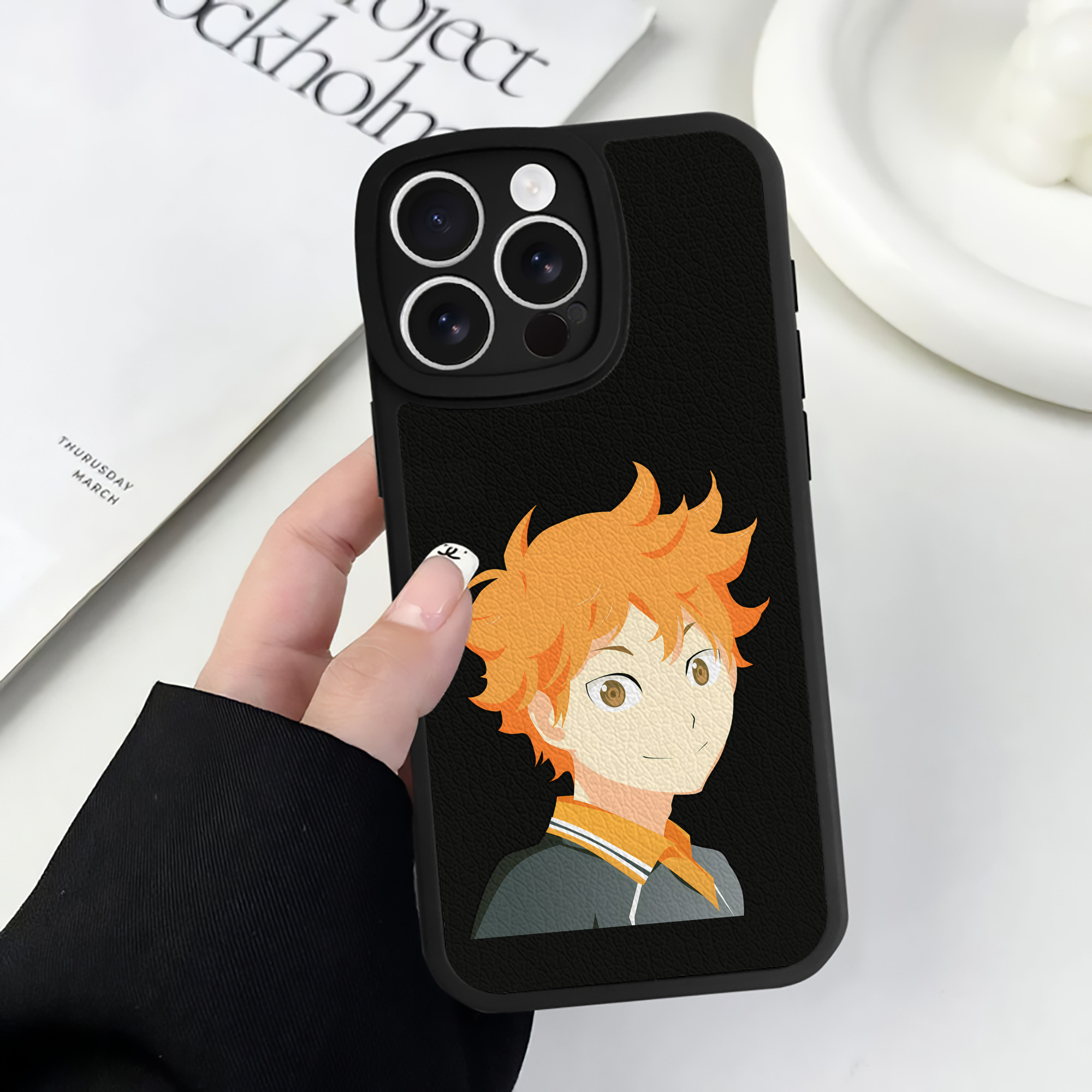 （画像用） ハイキュー!! Haikyu!! 【iPhone 16シリーズ対応】シリコンスマホケース（レザー調） 材質：シリコン